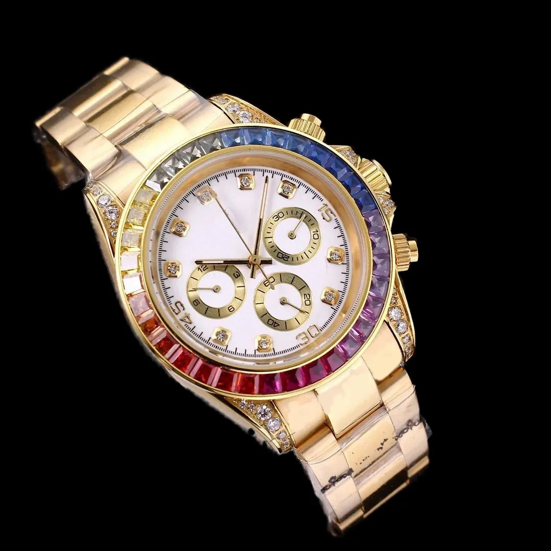 Hot designer watch for man high quality chronograph black white rubber strap automatic wristwatch luminous folding buckle diamond watch free shipping sb077 C4