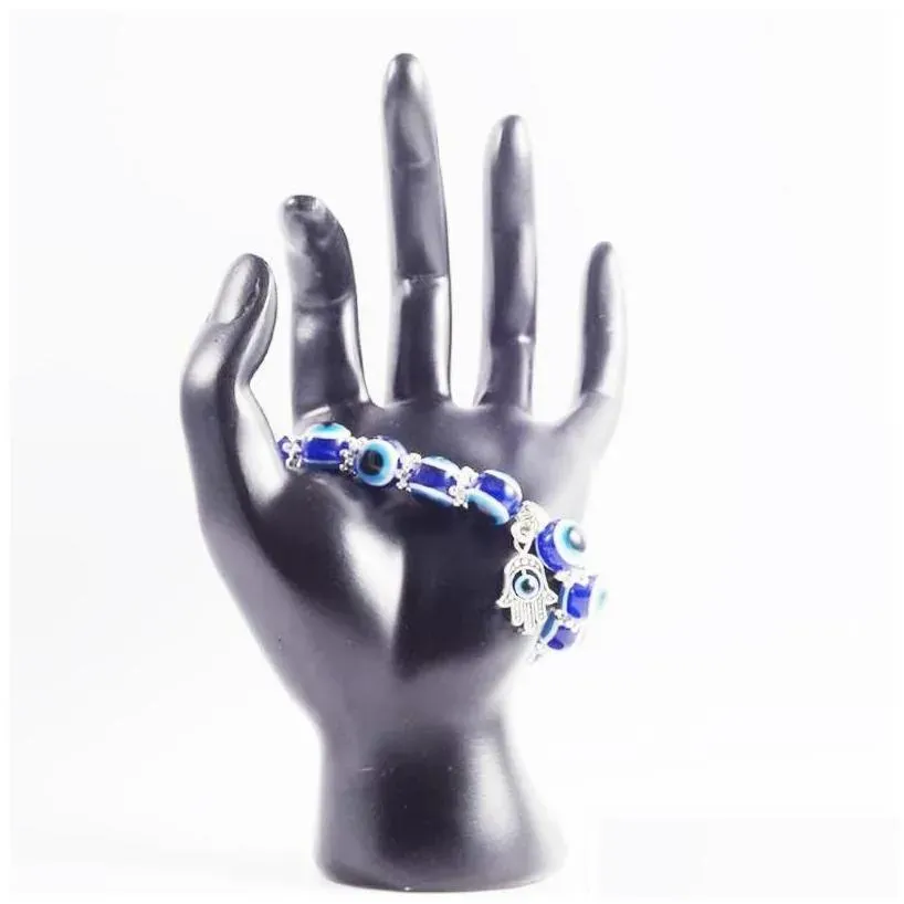charm bracelets wholesale lucky fatima hamsa hand blue evil eye charms bangles beads turkish pseras for women jewelry 664 q2 dro