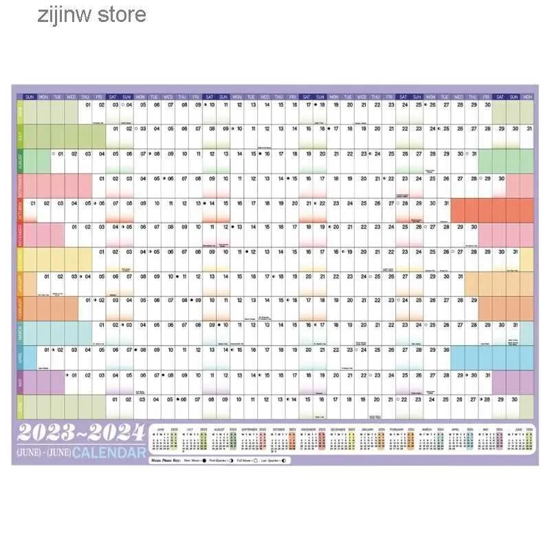 Kalendervy Kalender 85x62cm väggkalender för hela året 2024 som körs från juni 2023 till juni 2024. Y240322