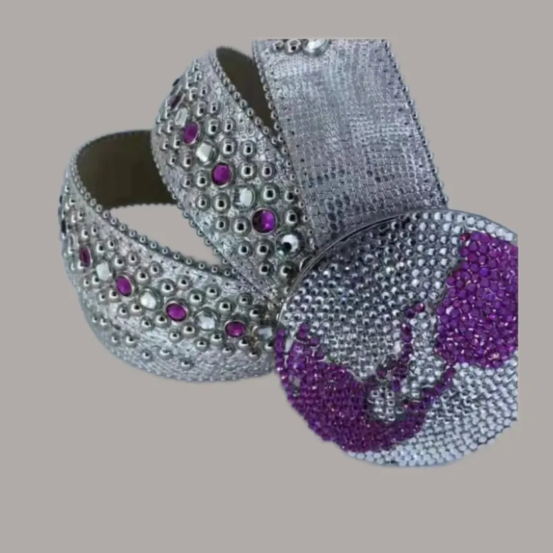 Cintura da donna alla moda bb simon cinture di lusso grandi strass multicolore cintura di design uomo classico uomo teschio lucido cintura da uomo di alta qualità ga0116 B4