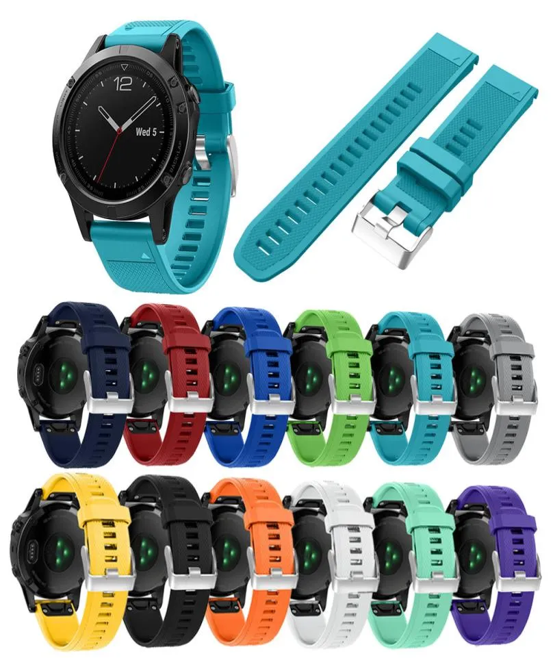 22mm Silicagel Quick Install Soft Band Silicone Strap For Garmin Fenix 5 GPS Watch Straps Wristbands Watchband8923589