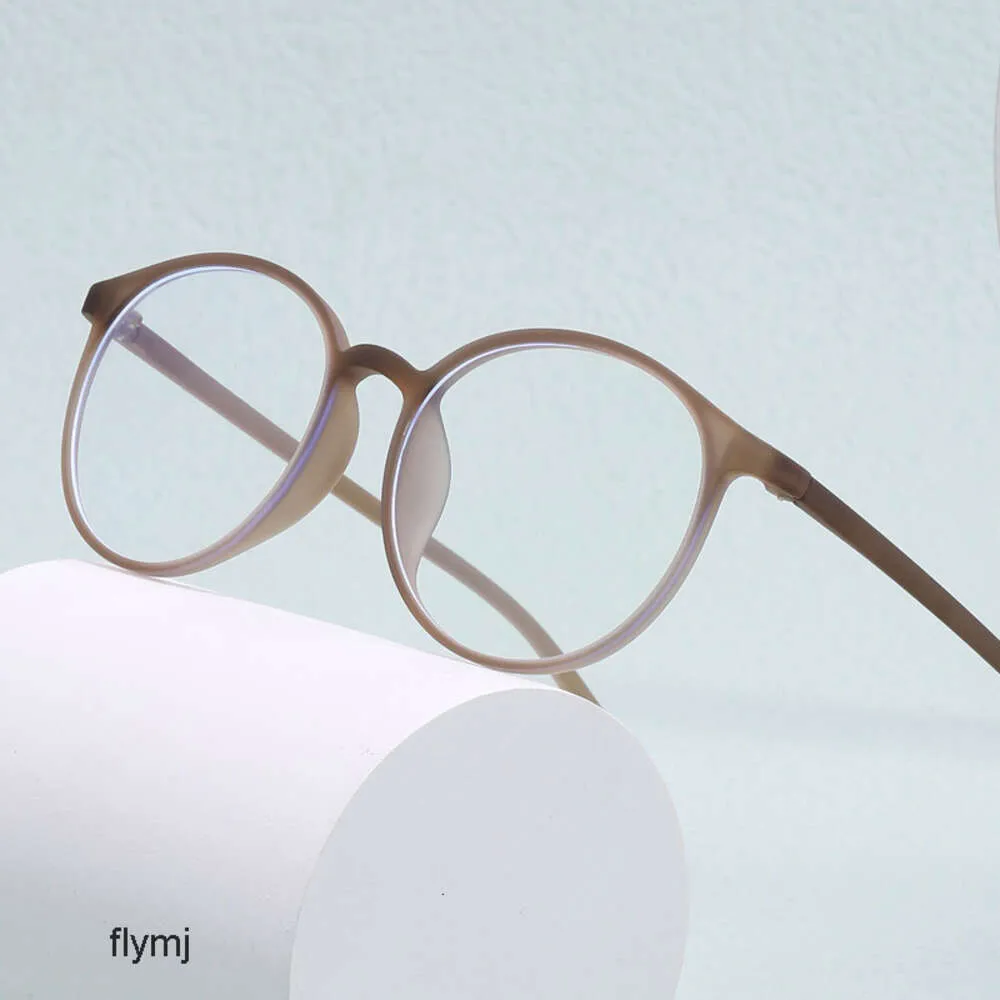 2 adet moda lüks tasarımcı yeni düz lens yuvarlak moda mavi hafif prova gözlükleri miyopi tiktok canlı yayın ile donatılabilir