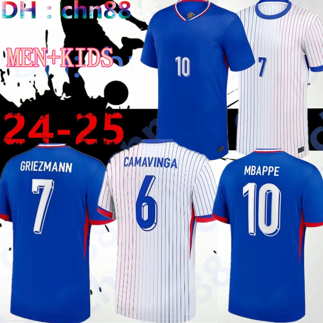 Finale Maillots de Football 2024 Fußballtrikot Französisch BENZEMA Fußballtrikots MBAPPE GRIEZMANN Kit-Shirt Herren Kinder MÄNNER Kinder TCHOUAMENI FranceS DEMBELE GIROUD