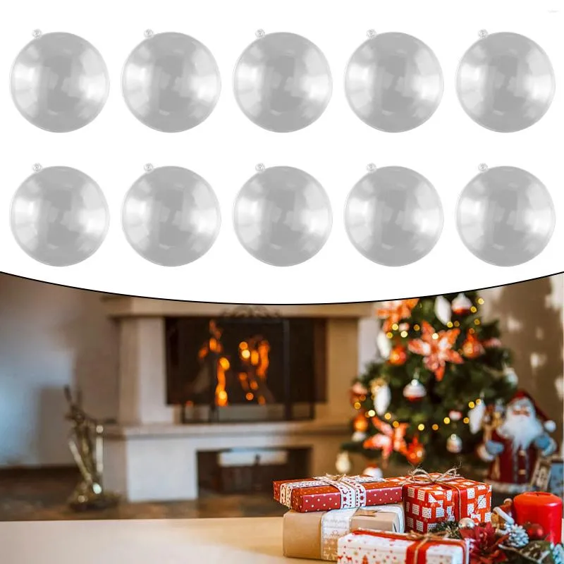 Décoration de fête 10 pièces 7-11 cm boule plate claire décor à la maison fournitures de fête remplissable en plastique transparent bonbons de mariage boîte de cadeaux de Noël