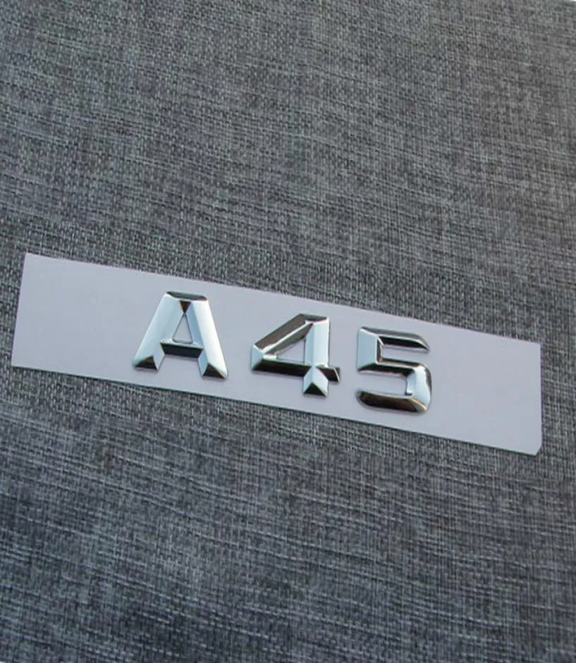 Chrome ABS Plastic Car Trunk Rear Letters Badge Emblem Decal Sticker for Mercedesbenz A45 AMG7553951