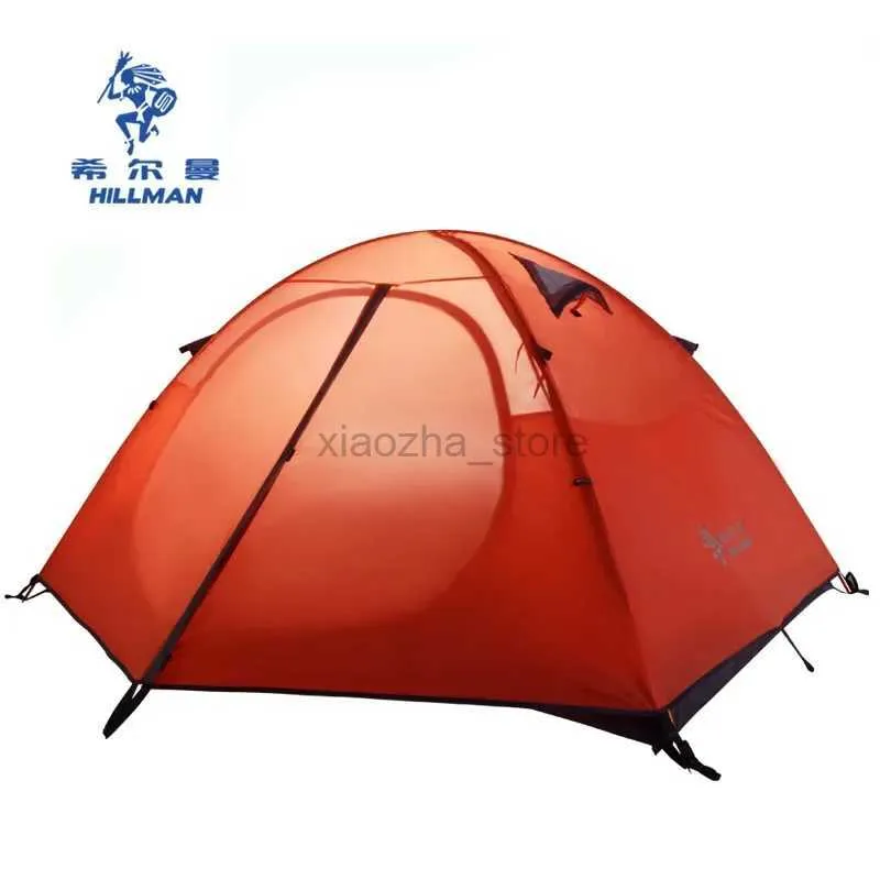 Tents and Shelters Hillman 2-3 Person Double Layer Aluminum Poles Waterproof Windproof Camping Tent Barraca Tente De Camping 240322