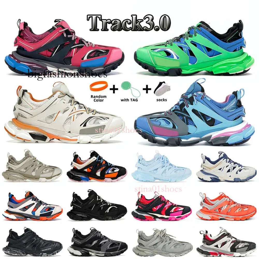 Designer Triple S Track 3.0 Buty zwykłe trampki Czarno -biały zielony przezroczysty azot kryształowy podeszwa zewnętrzna 17FW buty do biegania męskie trenerzy na zewnątrz 86 EUR