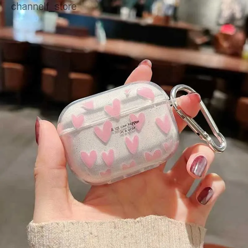 Kopfhörerzubehör, rosa Liebesring für Airpods Pro 2. Kopfhörerhülle für 1/2/3, weiche, matte TPU-Kopfhörerhülle für Frauen und Mädchen mit Schlüsselanhänger Y240322