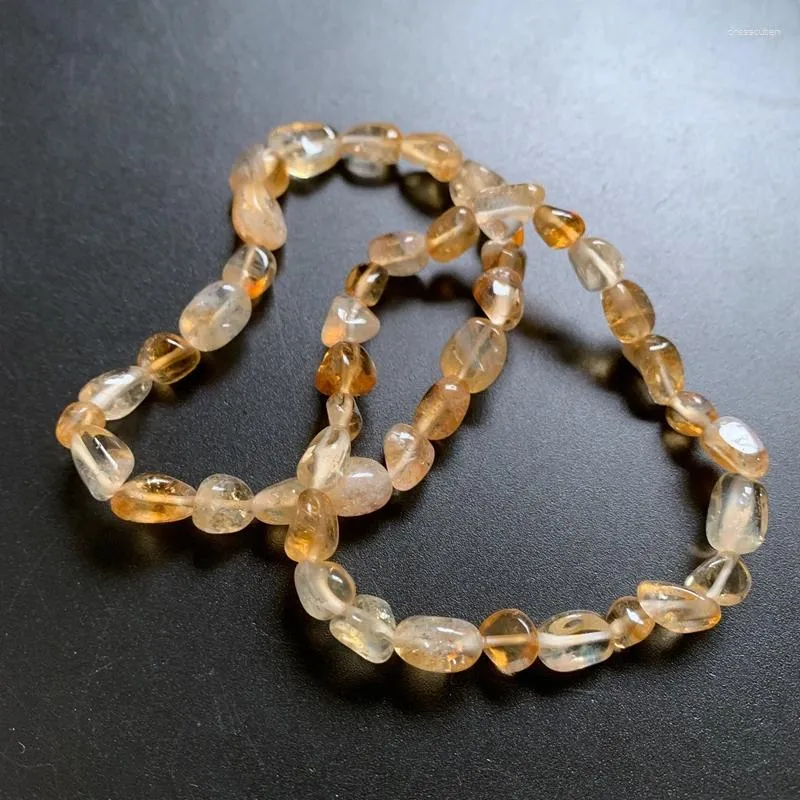 Figurines décoratives Pierre Naturelle Citrine Cristal Bracelet Forme Irrégulière Perles Brésil Chakra Guérison Ornement 1 Pièce