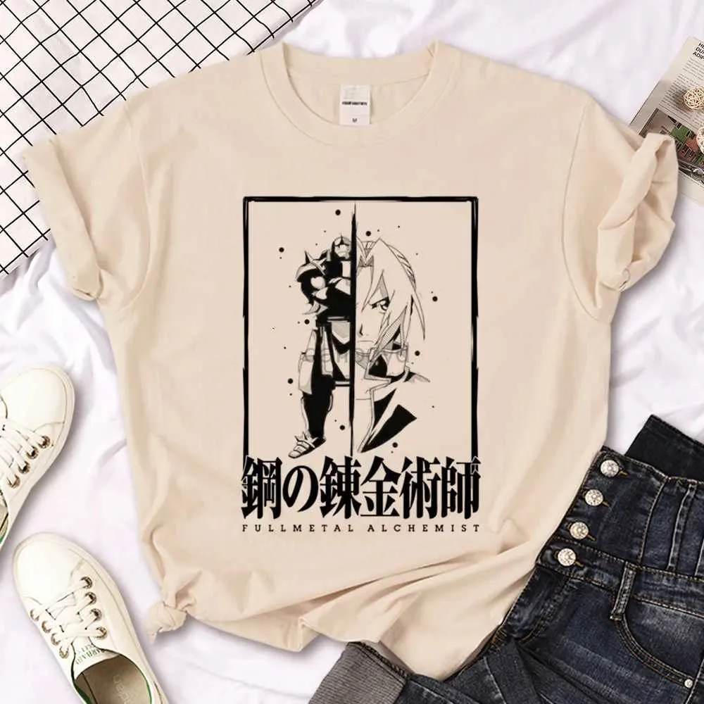 Kvinnors T-shirt All Metal Alchemist T-shirt kvinnlig sommaranime designer t-shirt flicka japanska harjuku kläder 240322