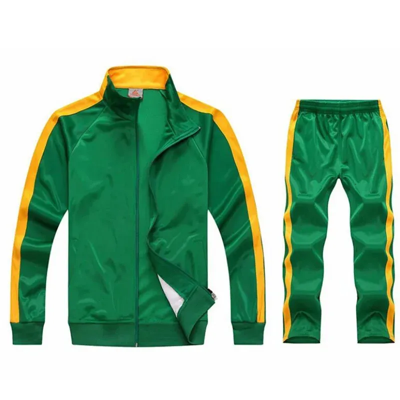 2Pcs Set Mens Sweatsuit Sportswear Tracksuit Men Jacket and Pants Sets Training Suit Autumn Winter Spring Sporting Track 240313