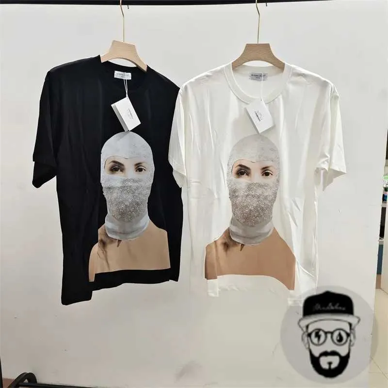 Herr t-shirts gratis leverans av högkvalitativ ren bomullspärlmask man ih nom uh nit mens t-shirt tryckt kvinnor runda halsringning lös topp j240322