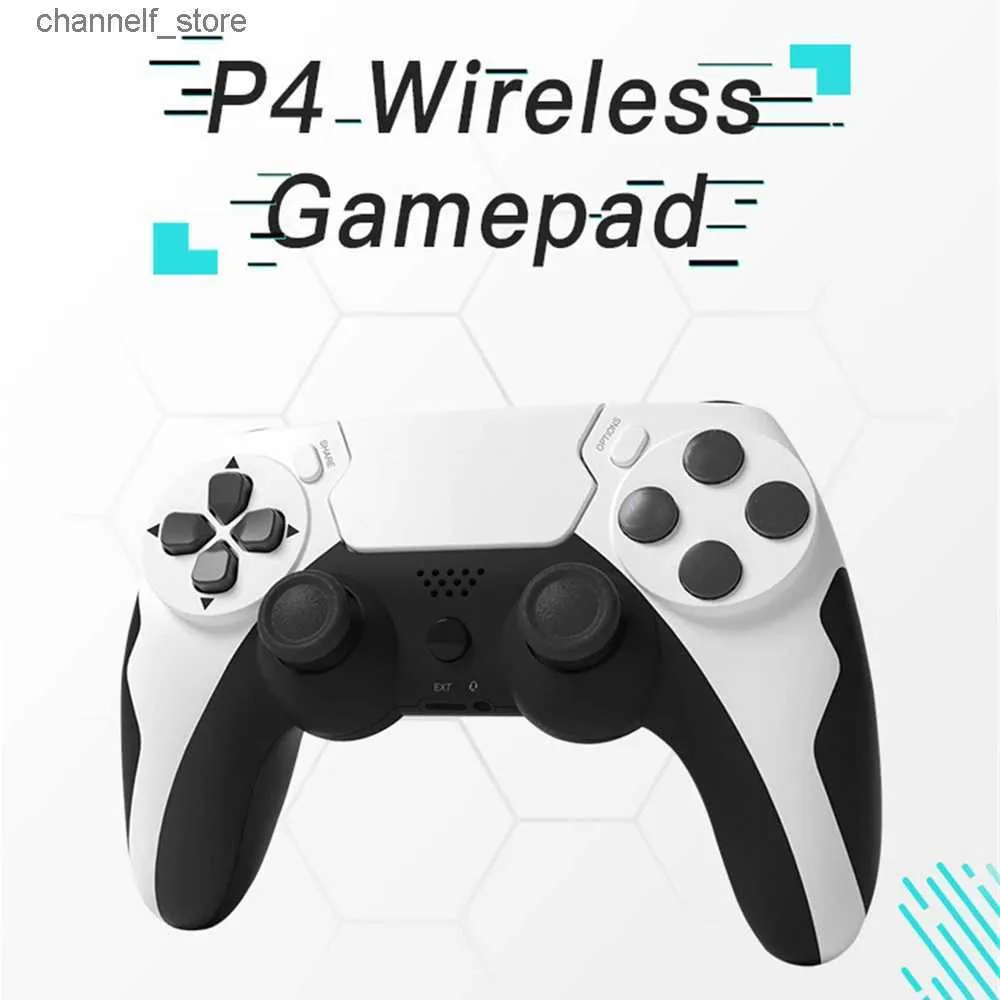 Kontrolery gier Joysticks bezprzewodowy kontroler Bluetooth Bluetooth podwójny wibracje joystick na konsolę sześcioxis gyroskop z Touchpady240322