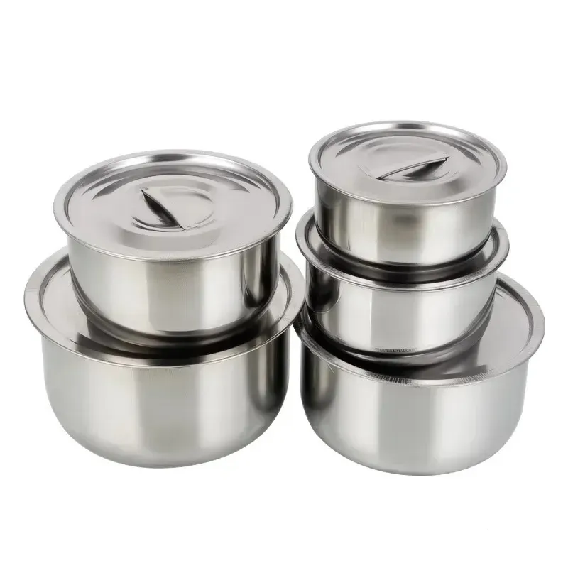 3pcs5pcs Stainless Steel Soup pot Stock Pot Set with Lid Kitchenware Stew Cooking Tools Cookware Kitchen Accessories 240318