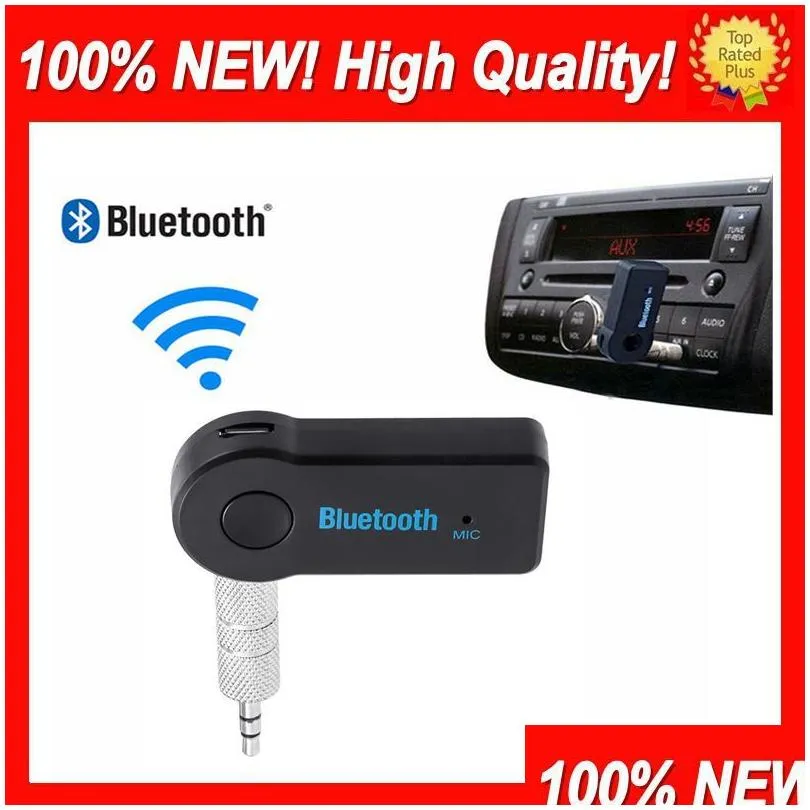 Bluetooth Car Kit Real Stereo Ny 3.5mm Streaming A2DP Wireless V3.0 EDR AUX O Musikmottagare Adapter för telefon MP3 Drop Delivery Auto Ottvn