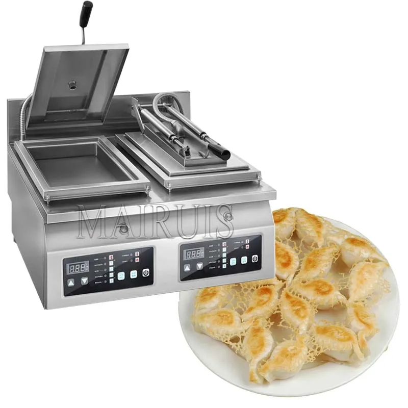 Máquina automática de bolinho frito, máquina comercial de gyoza, máquina de pães fritos