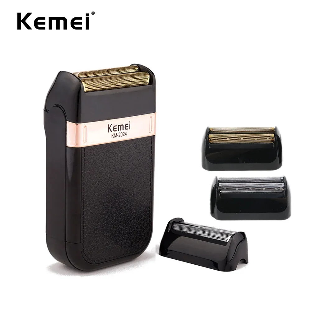 Rasoir Kemei KM2024 rasoir électrique pour hommes lame double rasoir sans fil alternatif USB Machine de rasage Rechargeable tondeuse de barbier