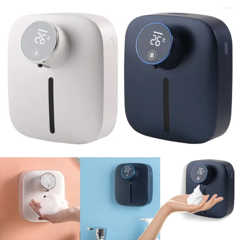 Dispensador de jabón líquido, dispensadores automáticos de 300ml, bomba eléctrica de mano sin contacto montada en la pared con carga USB para baño y cocina