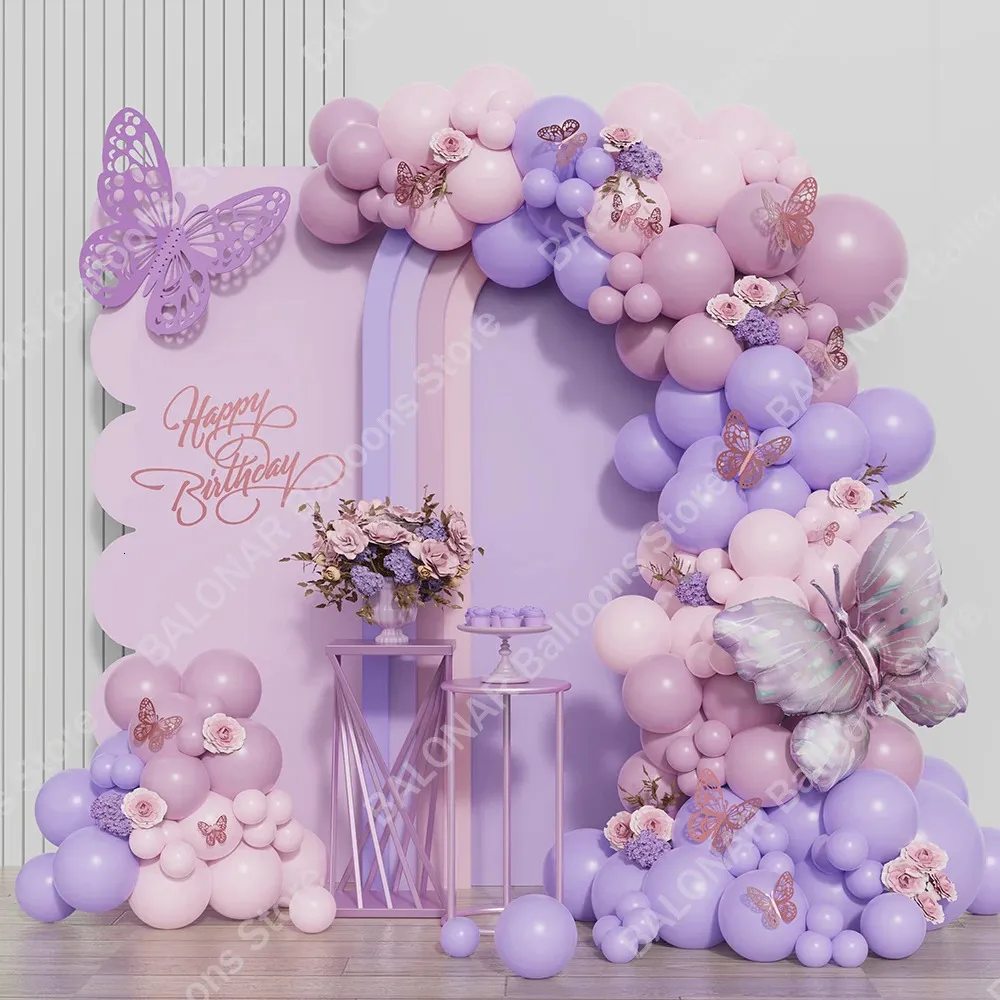 Balloon Arch Baby Girl Elephant Baby Shower Ideas Elephant Purple