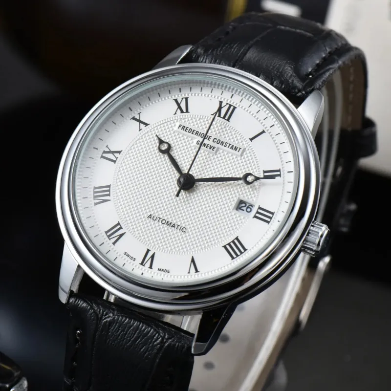 2024 Frederique Constant Men Watches Classic New Designer Movement Watches Män högkvalitativ lyx Mens tittar på multifunktionskronograf armbandsurklockor klockor