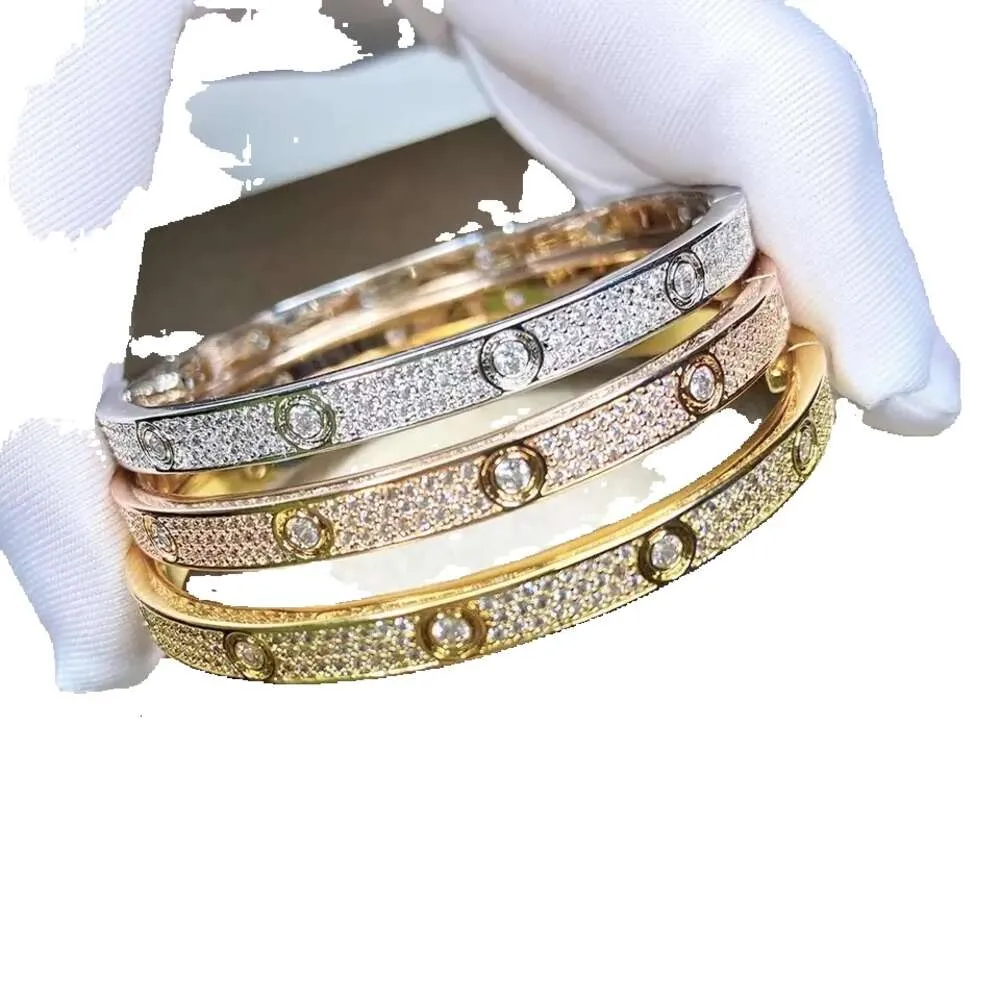 Gorąca top cienka marka czysta szterling sier biżuteria Kobiety Łatwa Lock Rose żółte złoto Pełna bransoletka główna diamentowa bransoletka 17 cm
