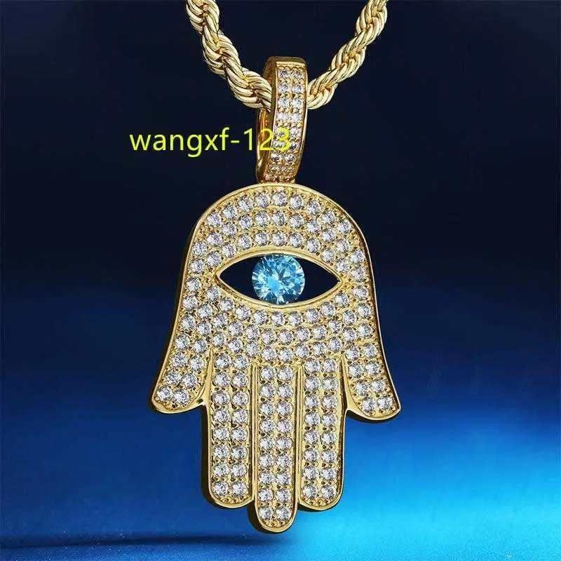 KRKC livraison directe depuis la chine 1 pièces Service argent blanc plaqué or 14K Hamsa main de Fatima pendentif main de Fatima collier