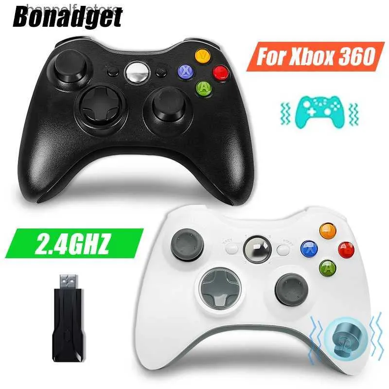 Kontrolery gier joysticks Bonadget Wireless Game kontroler do Xbox360+2.4GH Gamepad Joystick dla Microsoft PC Windows 7 8 10y240322