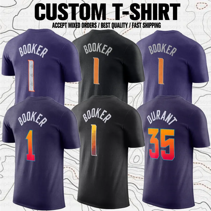 Kevin Durant Devin Booker Basketbol Spor Kulübü Hayranları Markalı Kısa Kollu T-Shirt Performans Uygulaması Tees