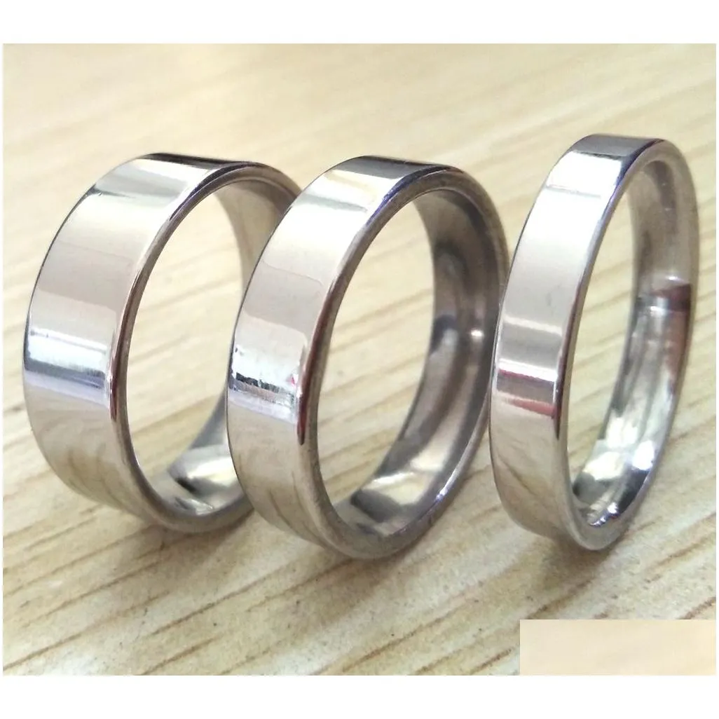 Bandringe BK Lots 100 stücke Silber Flach 4mm 6mm 8mm Mix Edelstahl Ring Komfort Fit Qualität Männer Frauen Finger Großhandel Drop Dhgarden Dhmkb