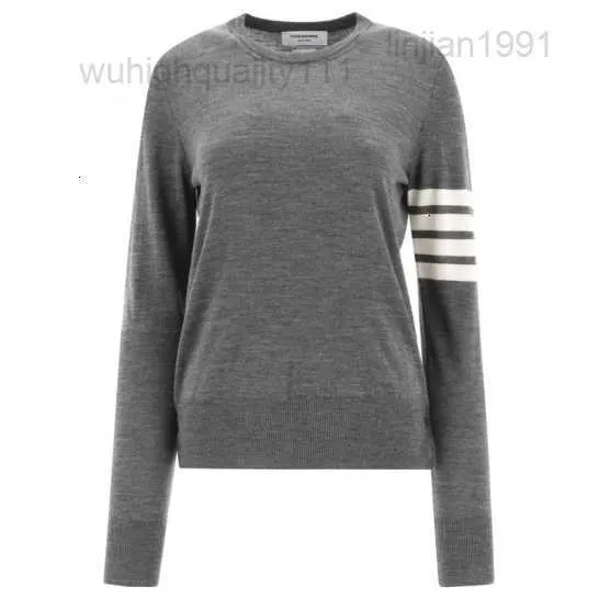 Tom Luxury Pull tricoté pour femme Gris 40