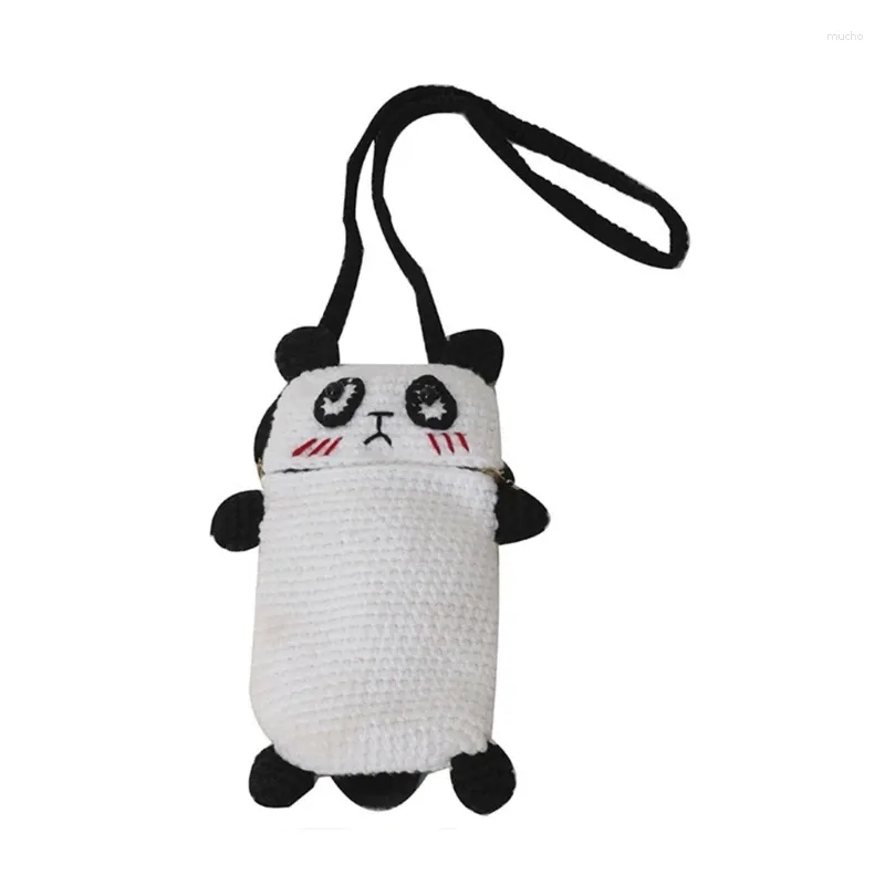 Bag Cartoon Panda Shape Shoulder For Girls Eye Catching Design Convenient Single Style Satchel