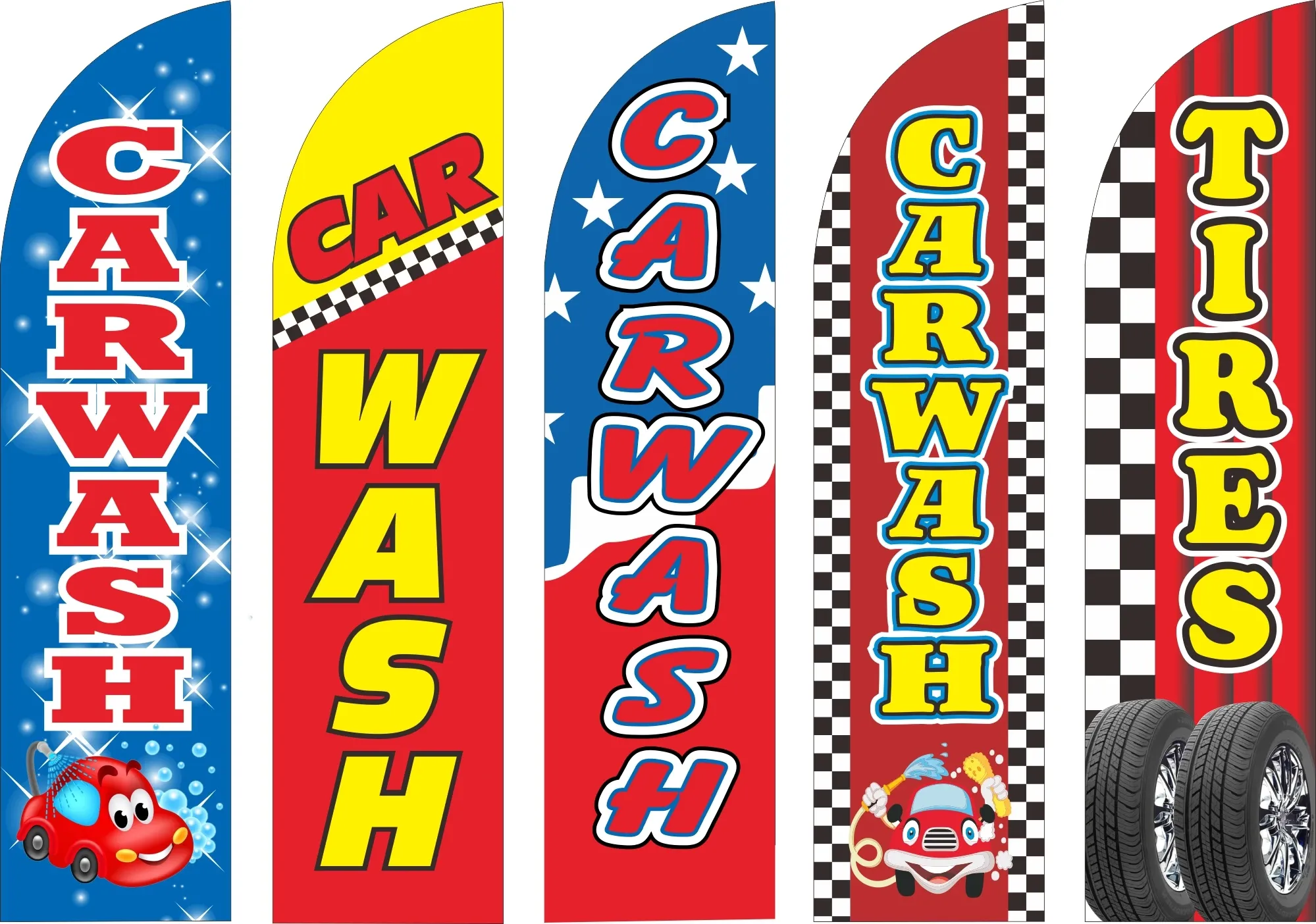 Accessories Car Wash Auto Service Maintenance Feather Flag Beach Blade Knife Banner Open Tires Llantera Autolavado, Custom Print, Flag Only