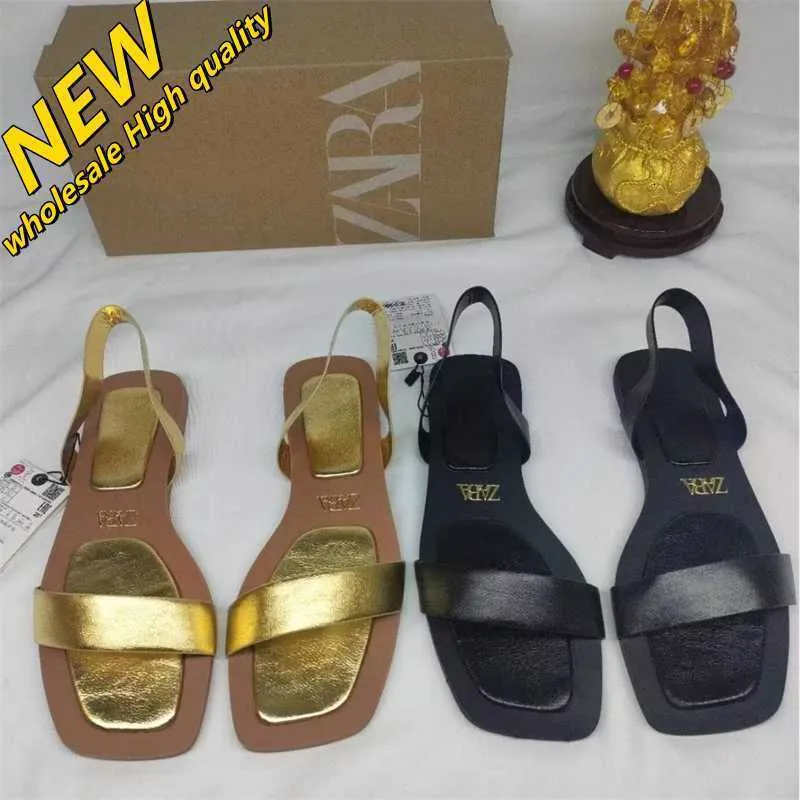 Cheap Store 90 % Rabatt auf Großhandelshausschuhe Strand Za Toe 2024 Neue quadratische offene Damenschuhe Lazy Flat Sandalen Hohe Qualität