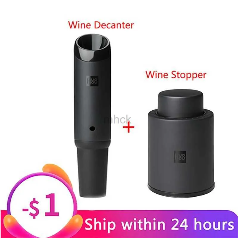 Strumenti da bar Huohou-Decanter per vino in acciaio inossidabile 2 in 1 Strumenti per versare Tappo per bottiglia sottovuoto Tappo per bottiglia Accessori per bar 240322