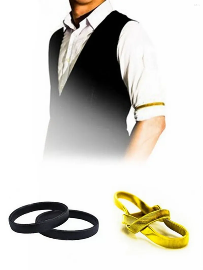 Feestartikelen 1PC Zwart en Goud Mode Lente Mouw Band Pak Shirt Persoonlijkheid Metalen Armring Retro elastische druk