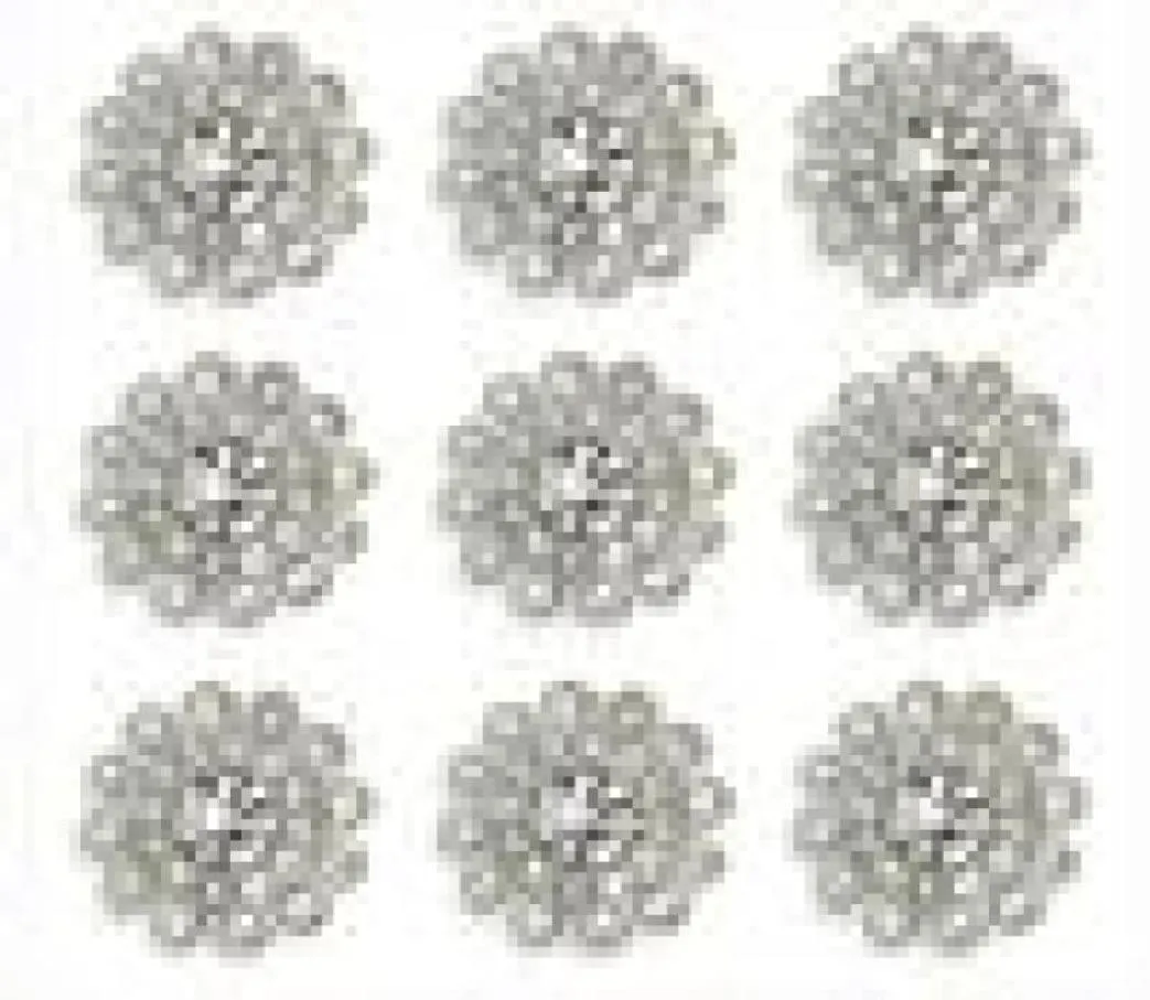 50 PCS Rhinestone Sızıntıları Kristal Dekorasyon Broş Düğmesi Düz Çiçek Kafa Bandı El Sanatları için DIY Craft 14mm SIL2150650