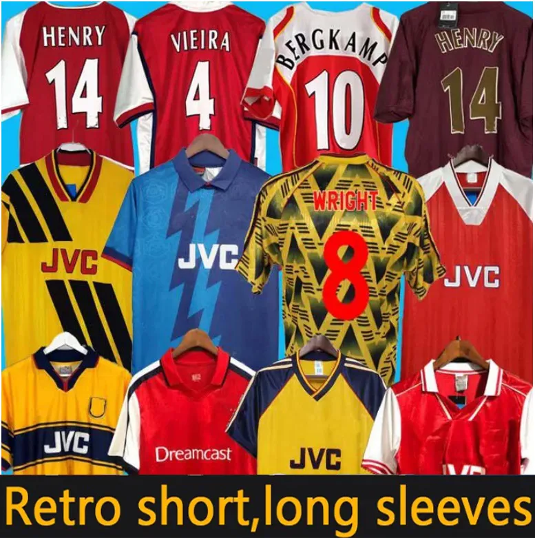 Maglia retrò ARSENAL SOCCER JERSEY HIGHBURY HOME FOOTBALL PIRES HENRY REYES 02 03 05 06 98 99 BERGKAMP 94 95 van Persie 96 97 Galla 86 87 89 WRIGHT 1994 1995 1998 1999