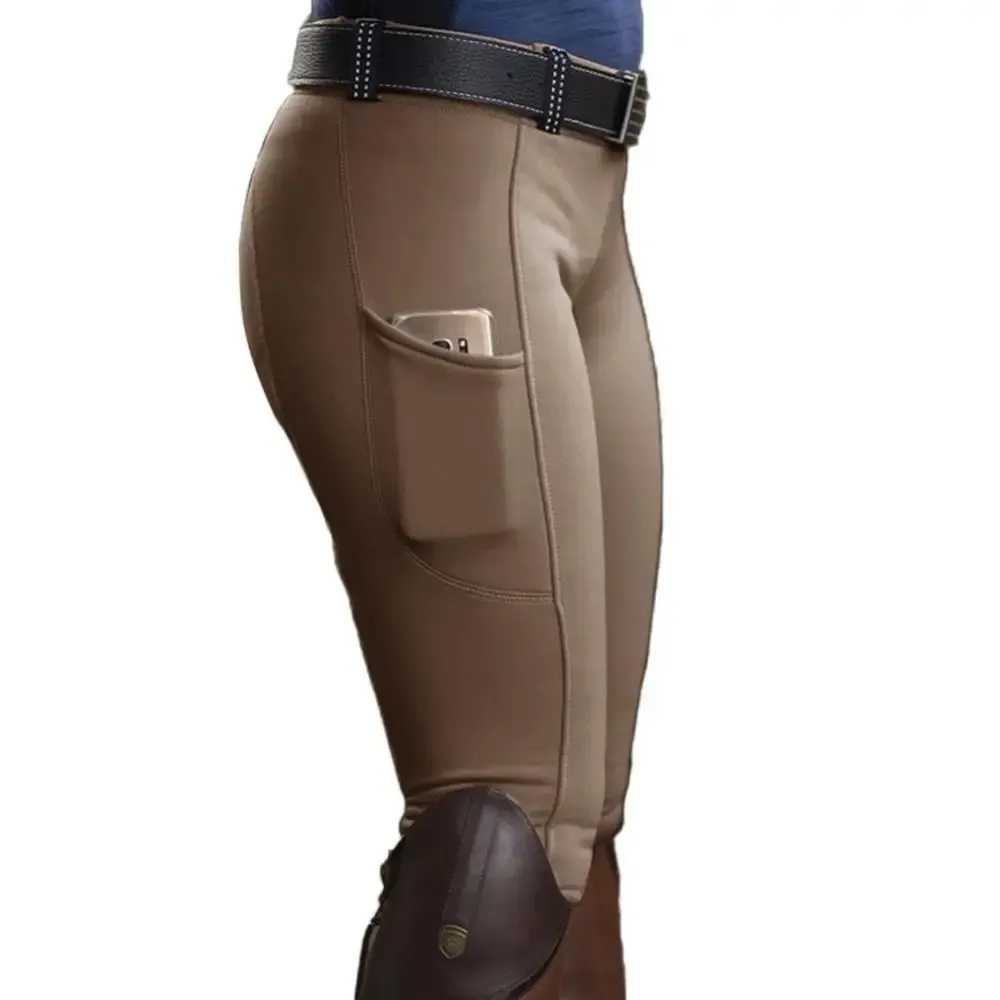 Dames Mode Hoge Taille Elastische Paardensport Broek Paardenracen Skinny Broek Dames Paardrijden Camping Hardlopen Klimbroek 240318