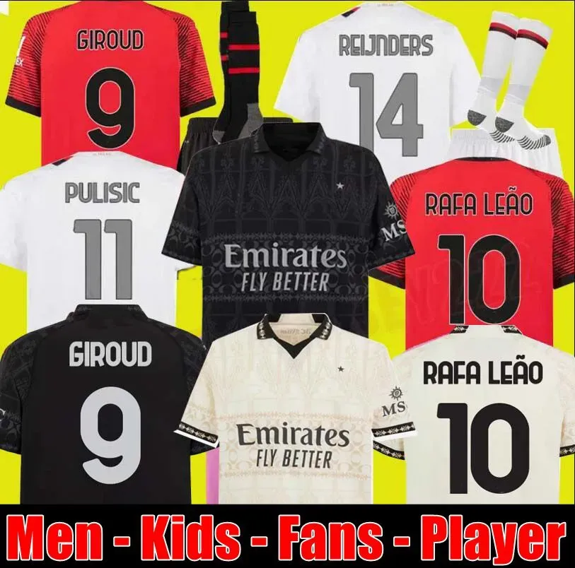 Reijnders 23 24 Pulisic Soccer Jerseys AC S Giroud de Ketelaere Rafa Leao Rebic Football Shirt Third 4rd Men Kids uniforms 2023 2024 Koche Loftus-keek theo