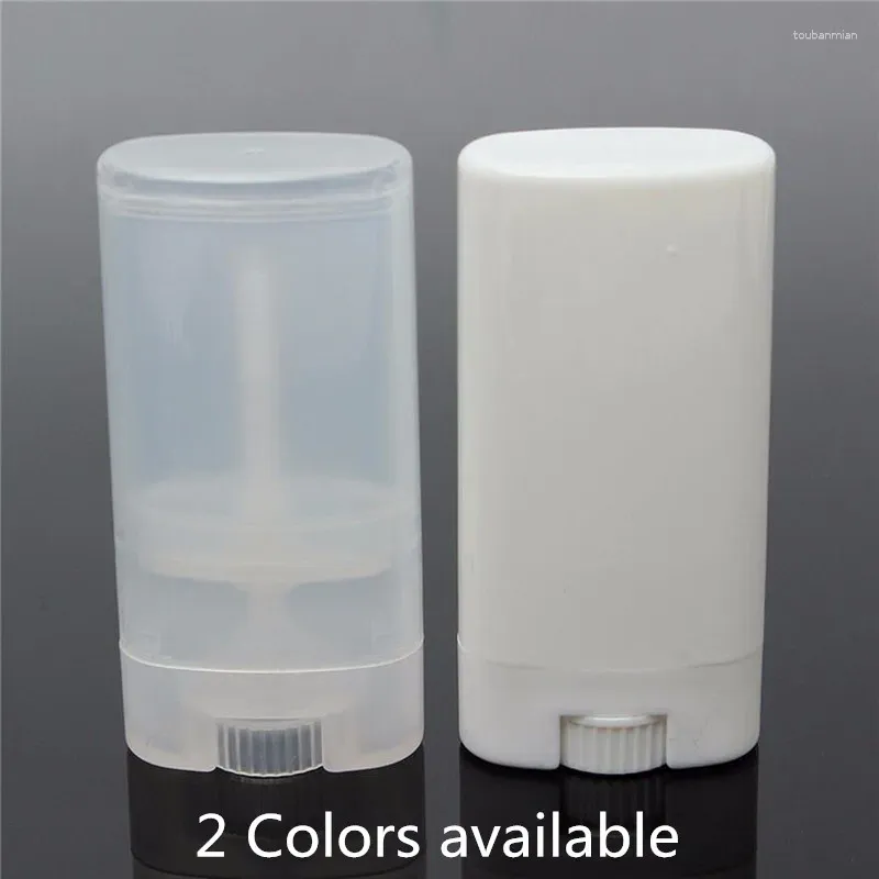 Storage Bottles 10Pcs/lot 15ml Empty Plastic Oval Deodorant Containers Lip Tube With Lid Caps