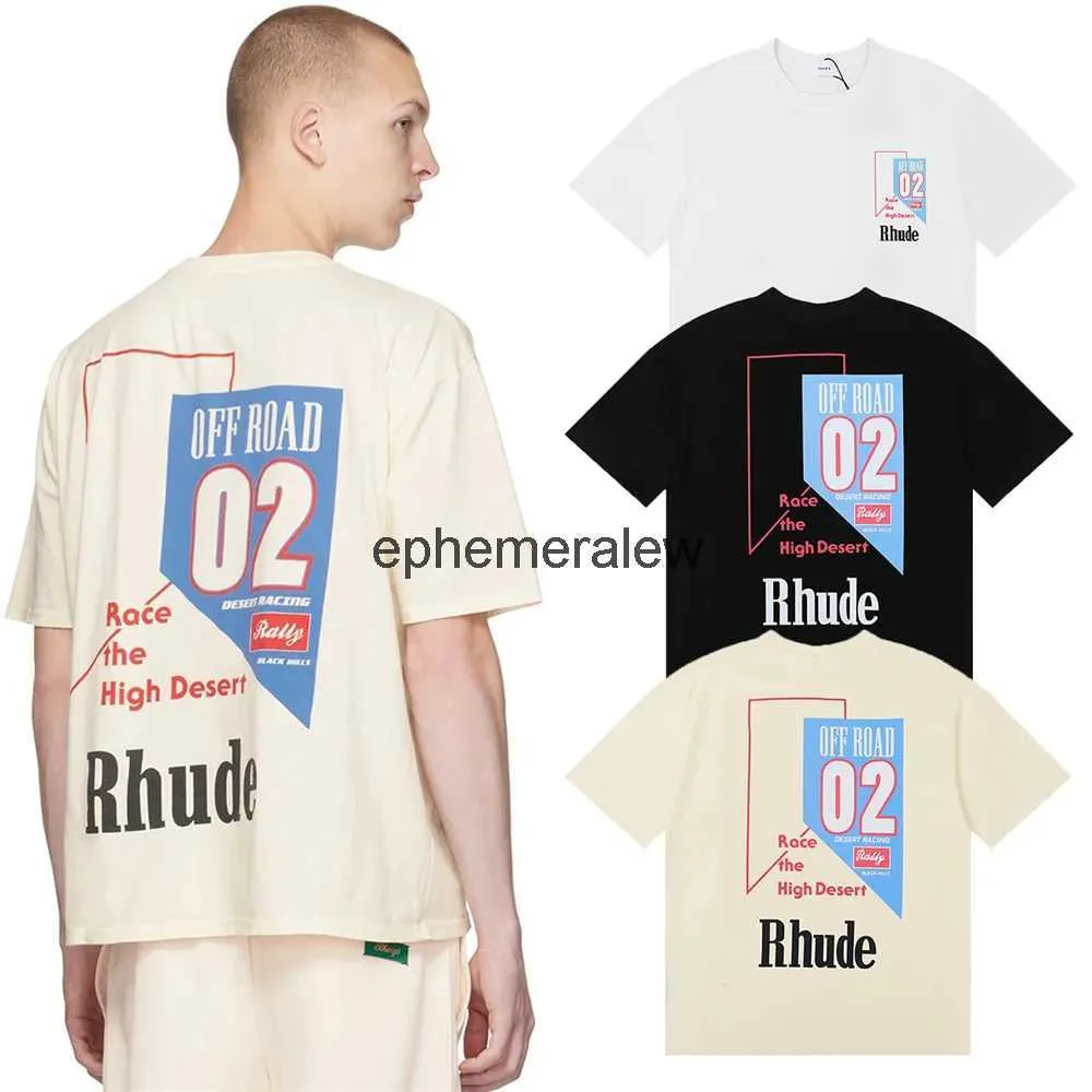 T-shirts hommes 24SS T-shirt de style piste lâche de haute qualité pour femme noir et blanc haut en amande à la mode décontracté surdimensionné avec étiquette H240401