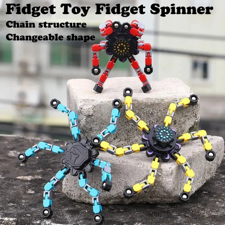 Decompresnsion 장난감 fidget 스피너 회전 최고의 변형 Mech 체인 어린이를위한 창조적 인 인기 장난감 크리스마스 선물