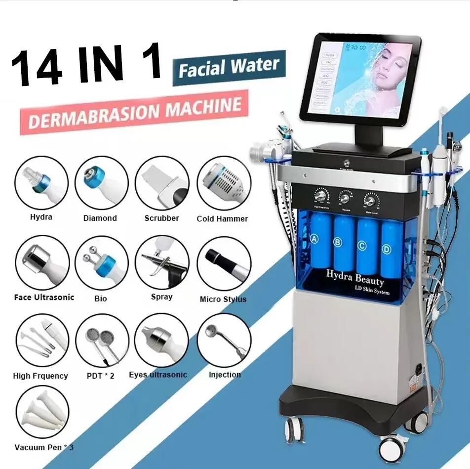 Krachtige zuurstof Hydra Facial Facial Diepe reiniging Gezichtsmachine Hydra Micro Dermabrasion Machine Skin Care Cleaning Facial Rimpels Verwijderen Skin Lift schoonheidsmachine