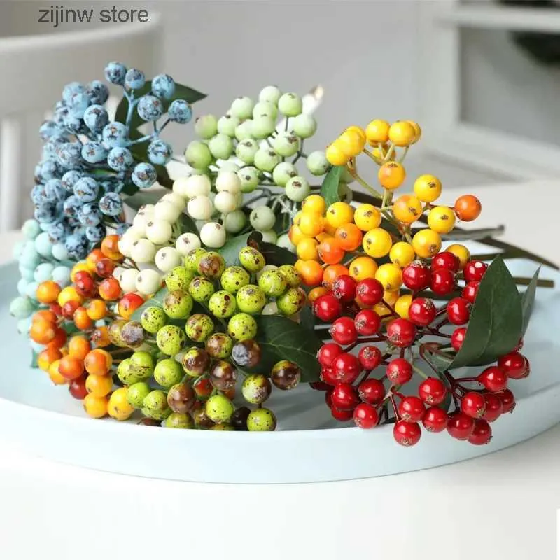 Künstliches Blumengrün, 30 cm, künstliche Beeren, amerikanisches Landschaftsblumenarrangement, künstliche Blumen, Schieß-Requisiten, Weihnachts-DIY-Beeren Y240322