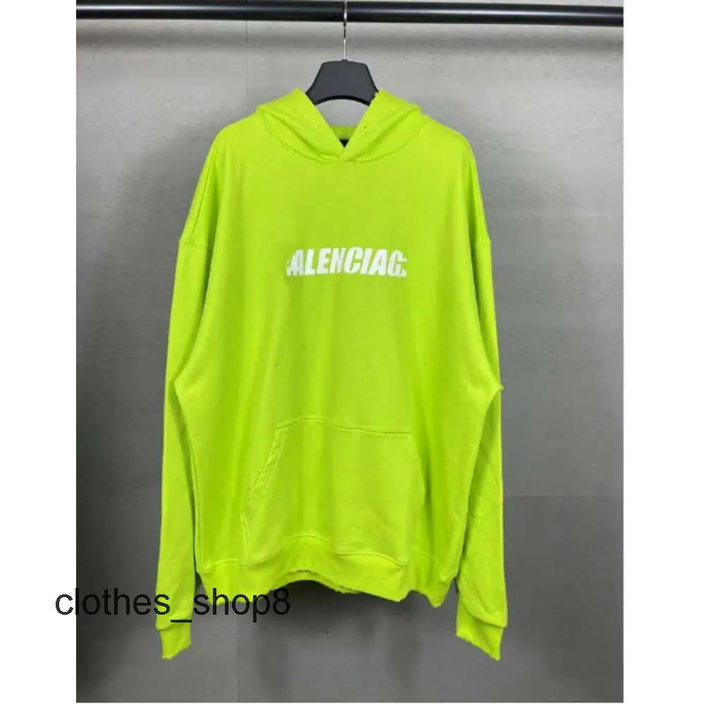 Sweater Version Men Hoodie Sweaters Loose Hooded High balencigs Hoodies Paris Sleeved b Long Family Adhesive Tape Casual Paper Letter Printing Unisex I2FM