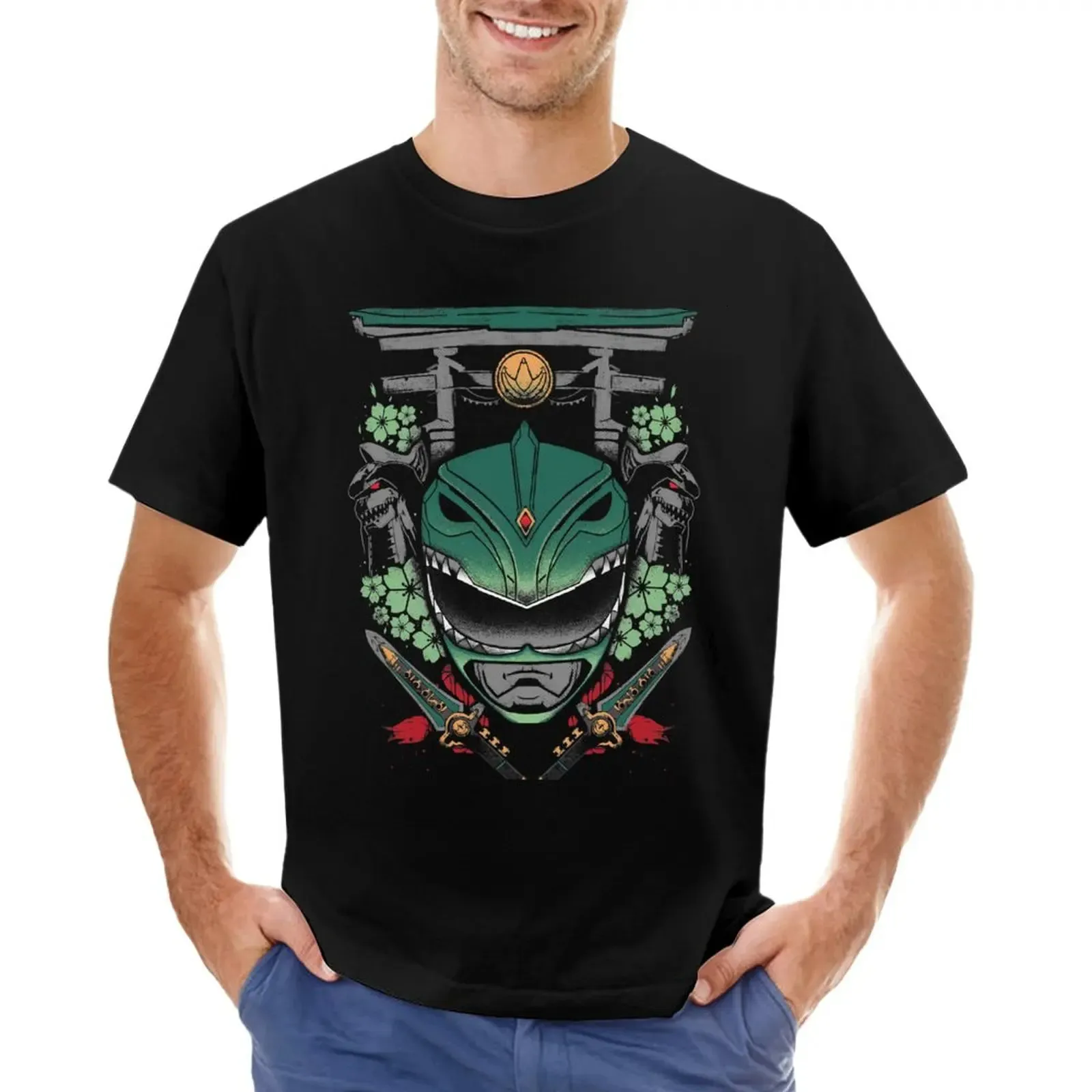 Green Power Ranger T-Shirt Esthetische kleding T-shirt kort effen witte t-shirts heren 240313