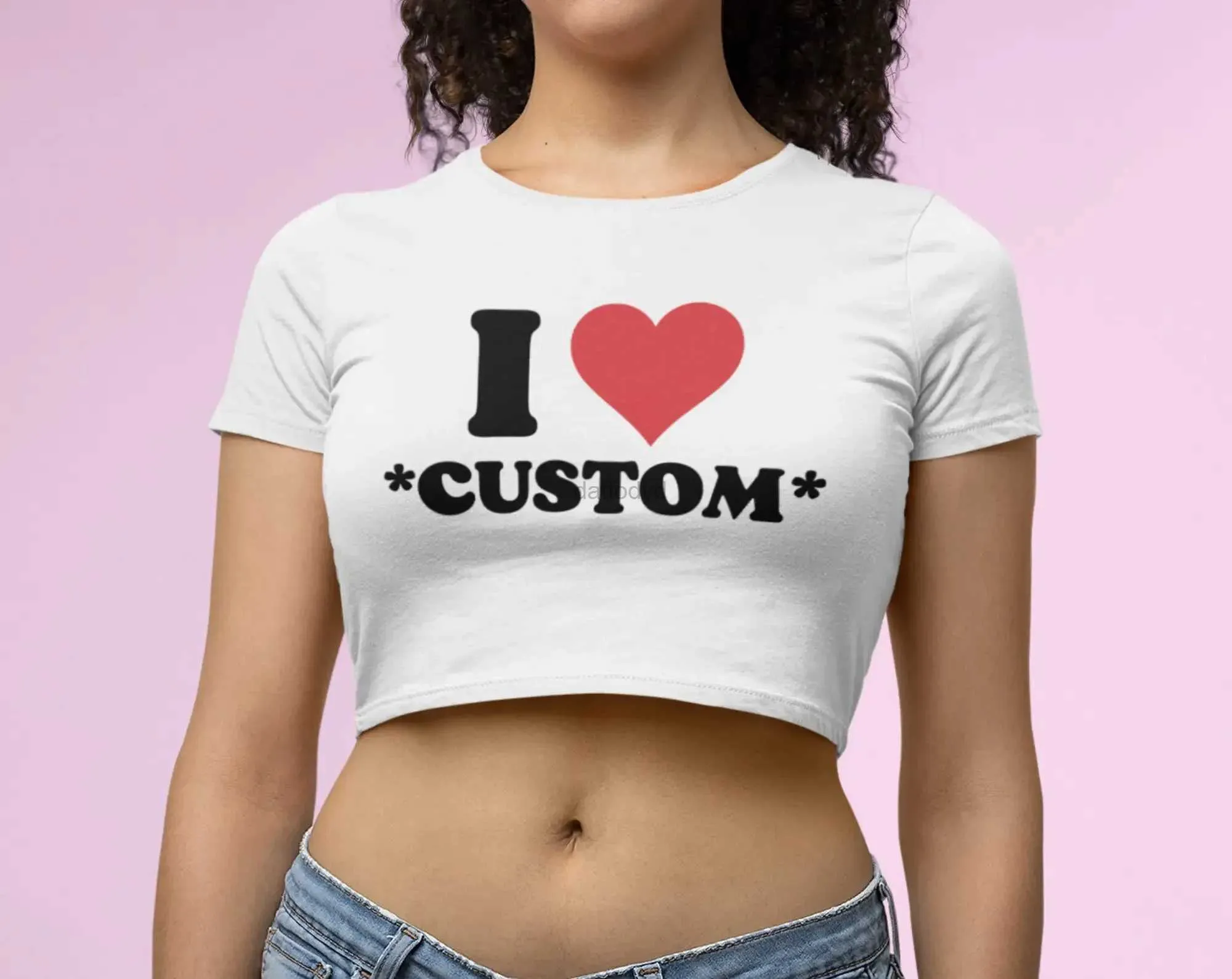 Women's T-Shirt I like custom cut tops for women with relaxed waist photos. Here are DIY personalized photos of myself. Women cut tops with O-necks 240322