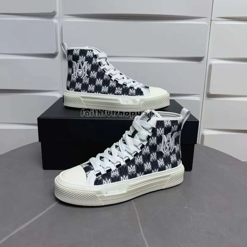 Amirir Schoenen Hakken Designershoes Stars Court Sneakers Ma Court Hi Sneaker Designer Heren Skel Top Lage Sneakers Luxe Lederen Canvas Schoenen Hoge Schoenen tb