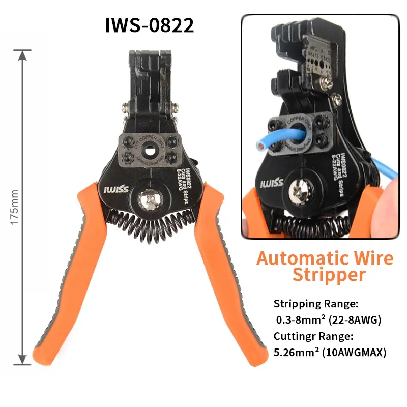 Slotenmakerbenodigdheden Iws0822/hs700b pince à dénuder automatique pince à dénuder multifonction électricien coupe-câble outil multifonctionnel