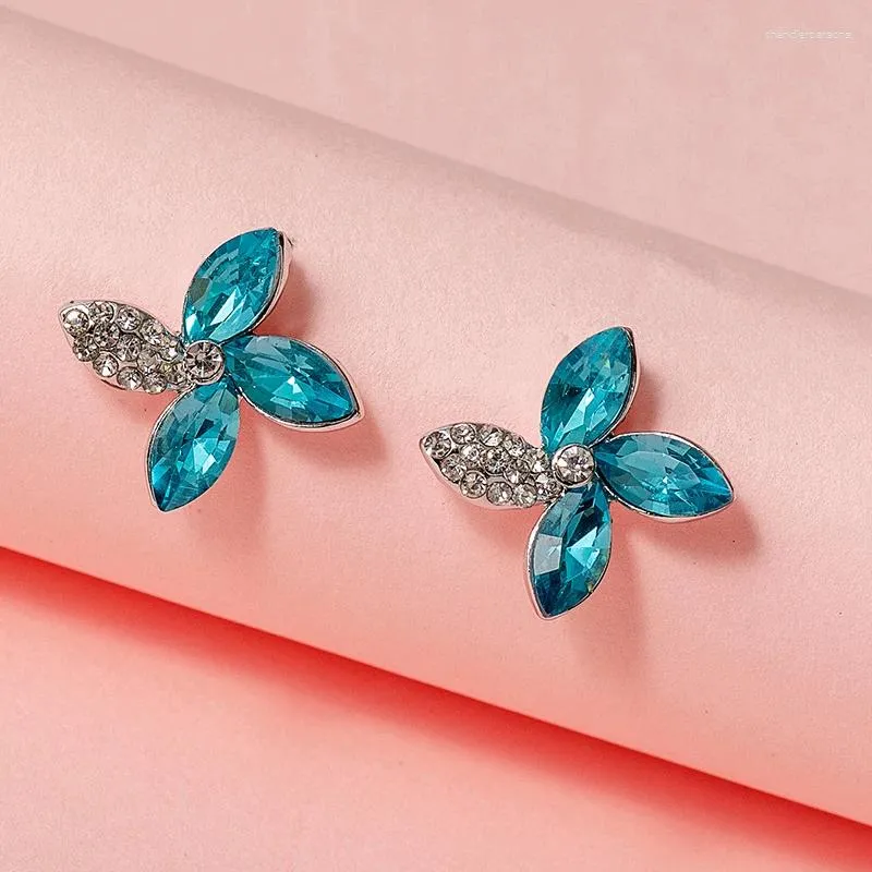 Stud Earrings ER-00035 Korean Fashion Crystal Jewlery Birthday Gift Luxury Clover For Women Items With